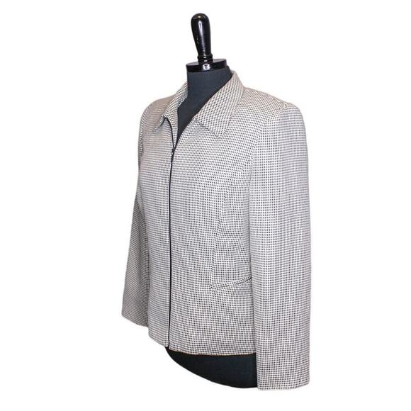 Garfield & Marks Houndstooth Print Jacket Blazer Zip Front Size 6 - Picture 3 of 6